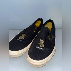 Almost New Hufflepuff Harry Potter Vans of the Wall Shoes Slide Ons Yellow